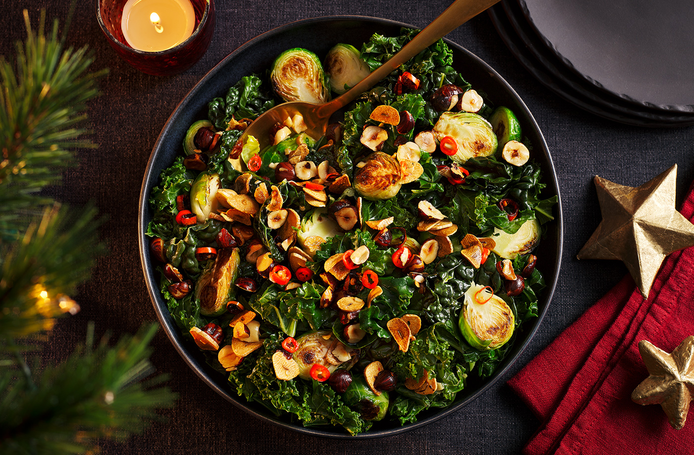 Braised kale and cavolo nero with garlic and chilli recipe