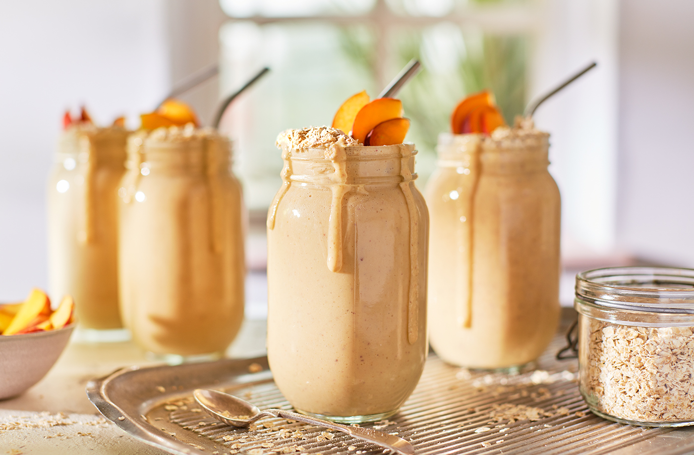 Peach and oat smoothie recipe
