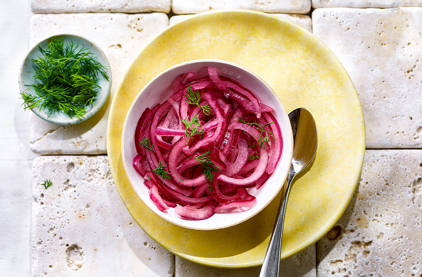 Quick pink pickled onions recipe