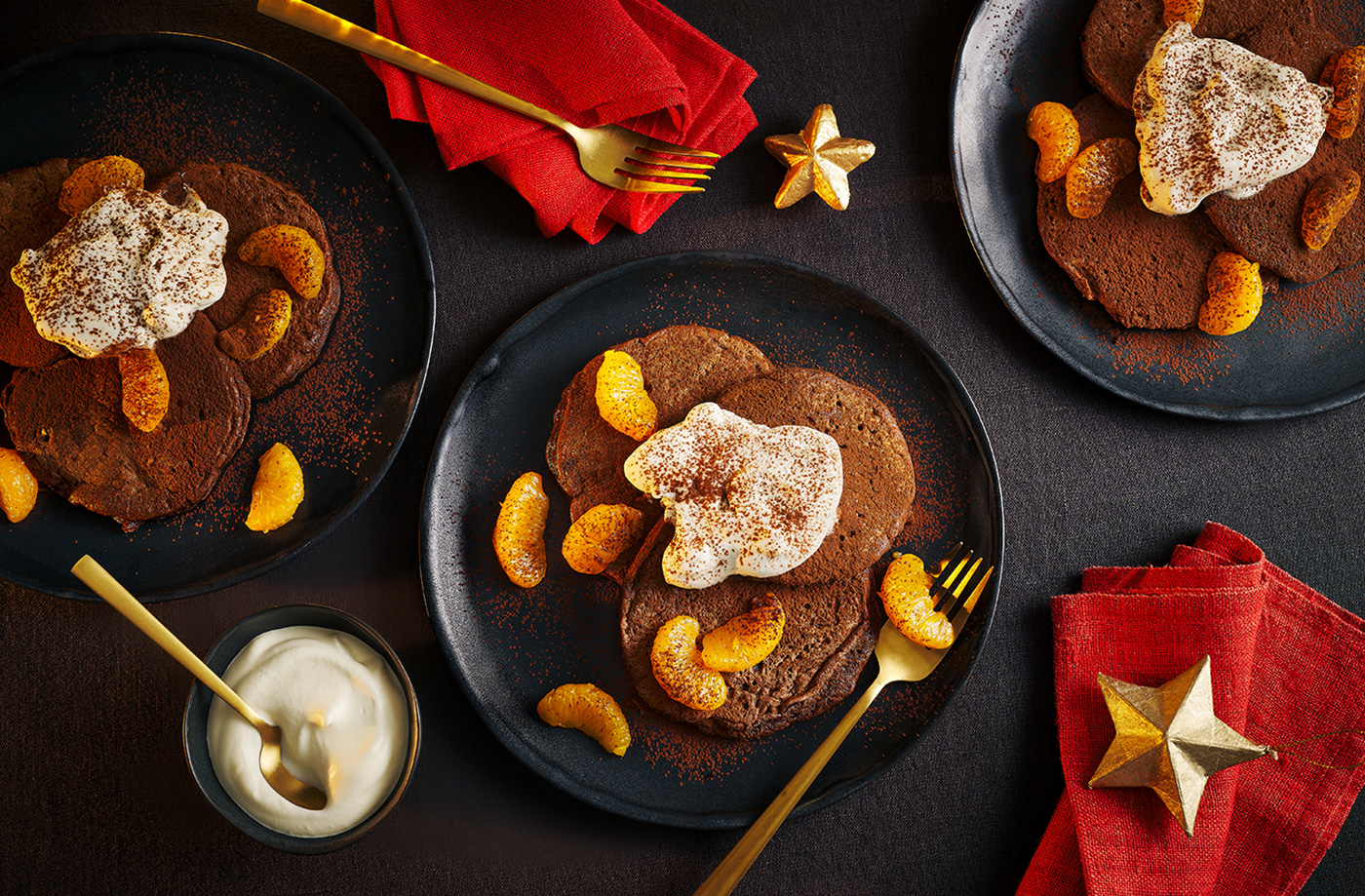 Chocolate rice pudding pancakes recipe