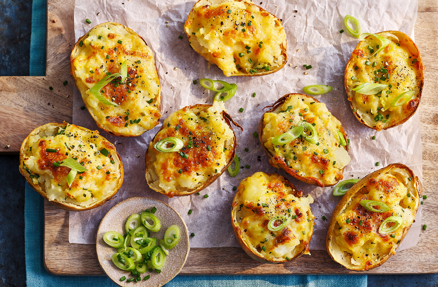Rarebit potato skins recipe
