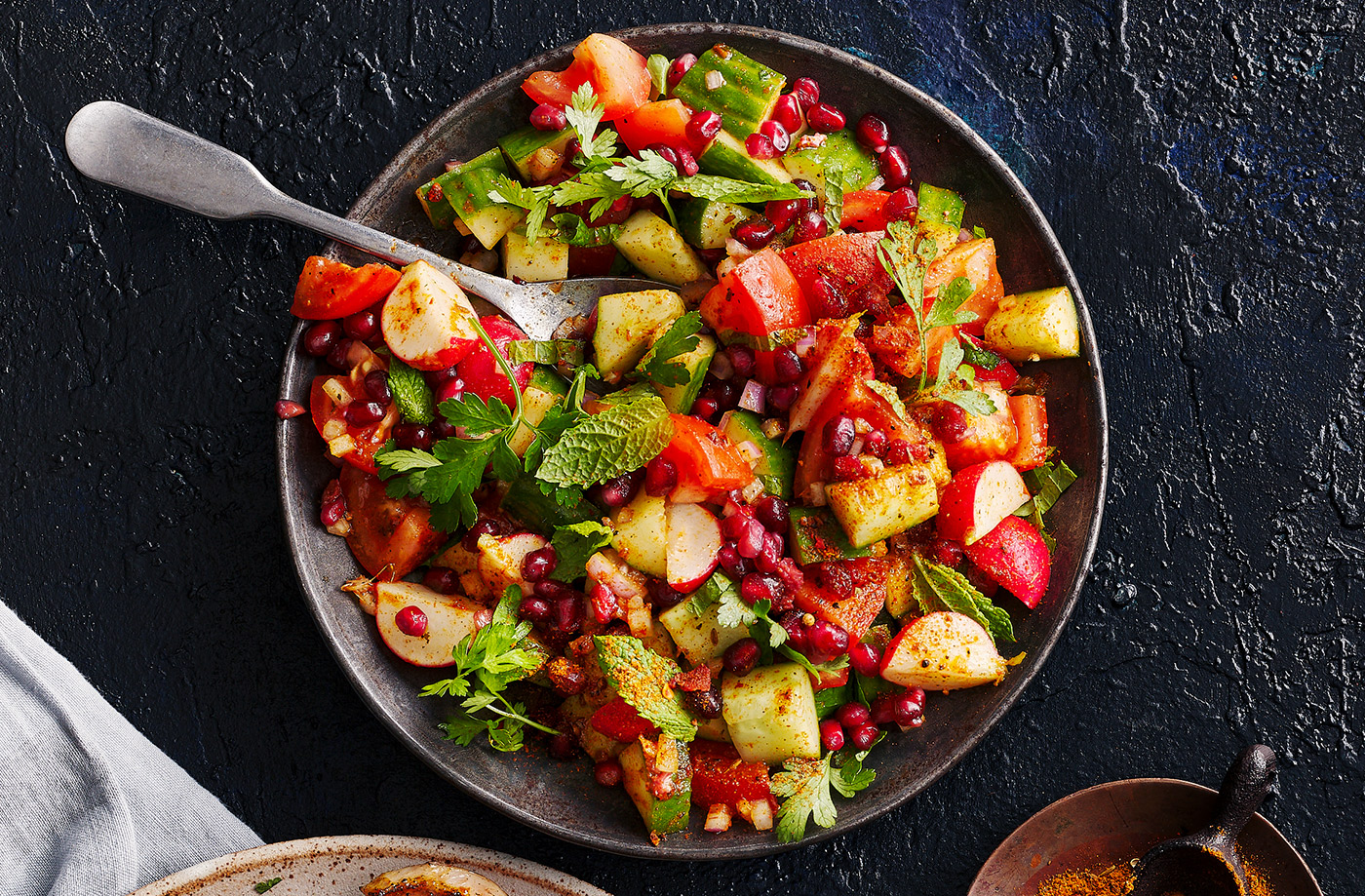 Ras el hanout chopped salad recipe