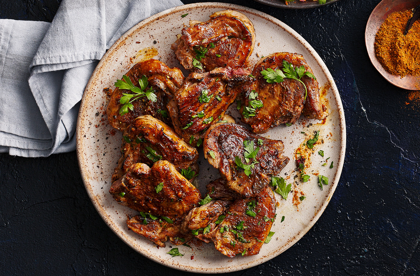 Ras el hanout-glazed lamb chops recipe