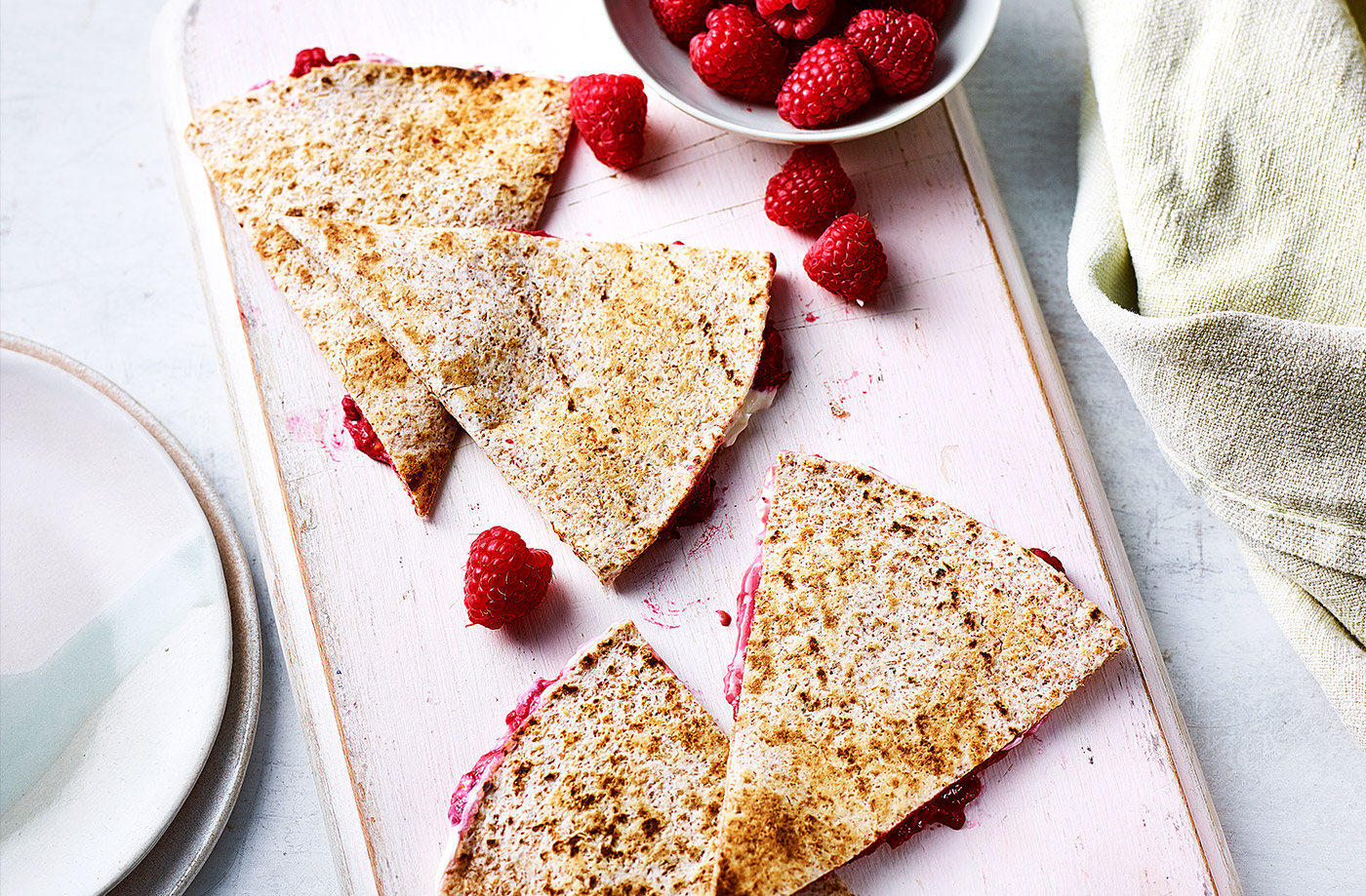 Raspberry quesadillas recipe
