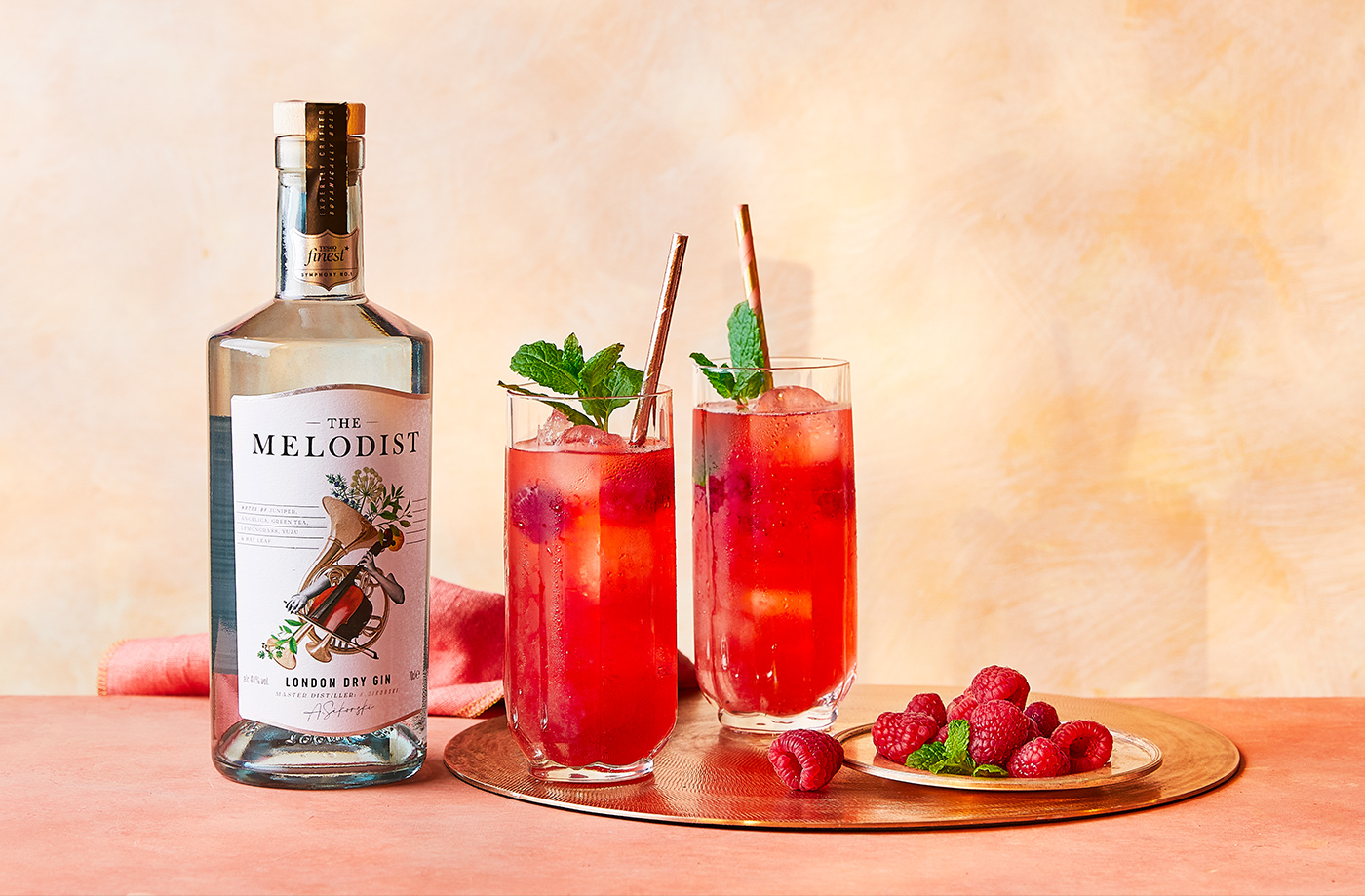 Raspberry and elderflower Collins recipe