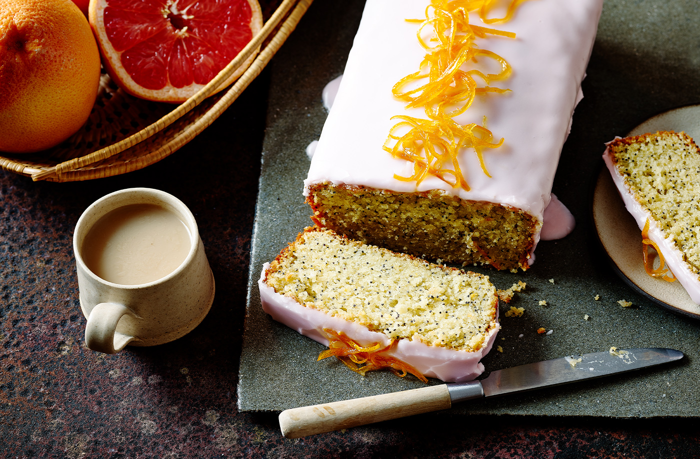 Red grapefruit and poppy seed loaf cake recipe
