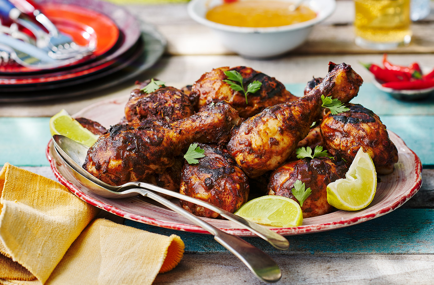 Reggae drumsticks with pineapple chutney recipe