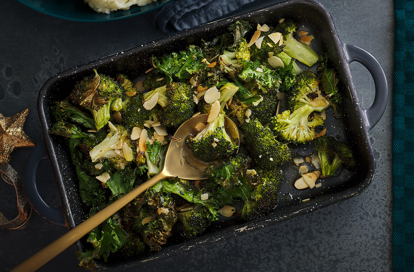 Roasted kale and broccoli recipe
