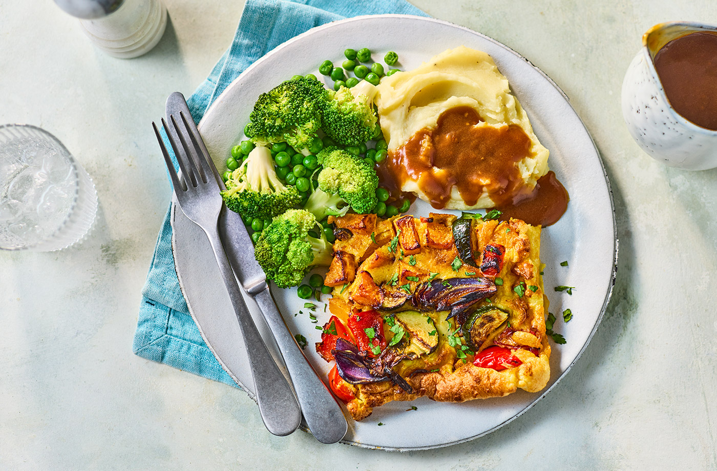 Air-fryer roasted vegetable toad-in-the-hole recipe