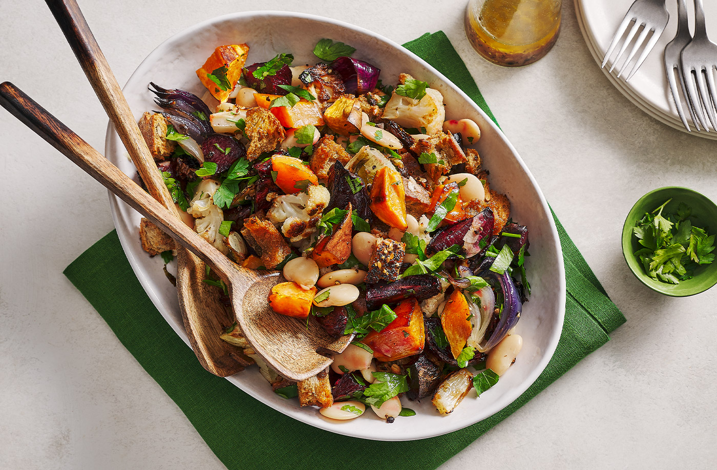 Roasted winter veg panzanella recipe
