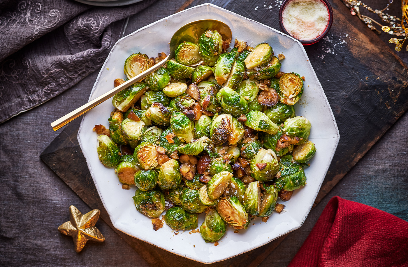 Roasted sprouts with marmite butter recipe