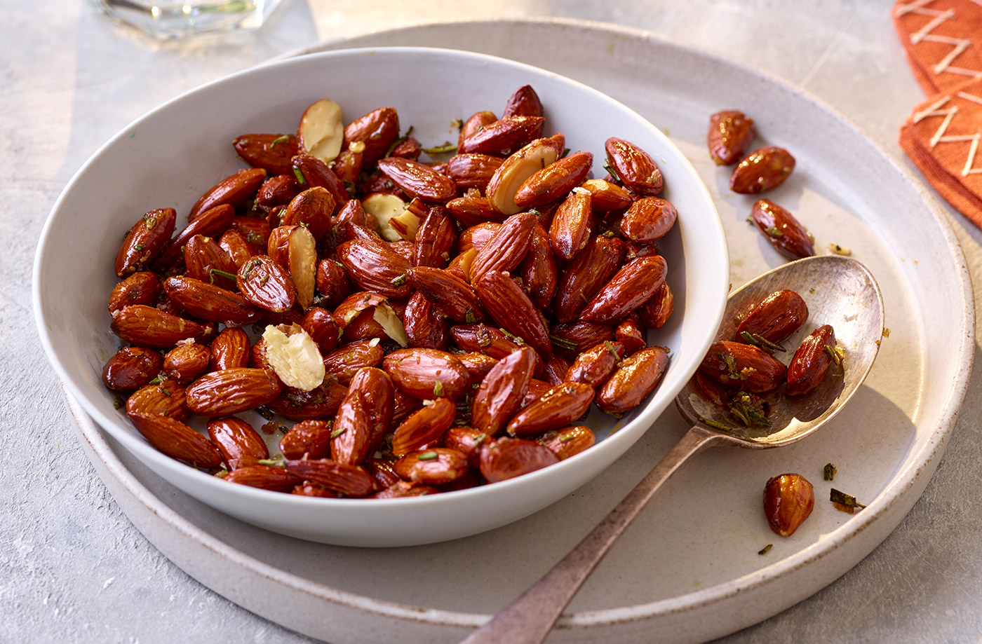 Rosemary and chilli roasted almonds recipe