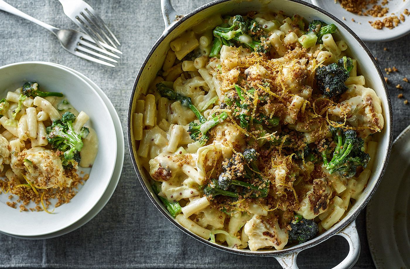 Stovetop cauliflower and broccoli mac and cheese recipe