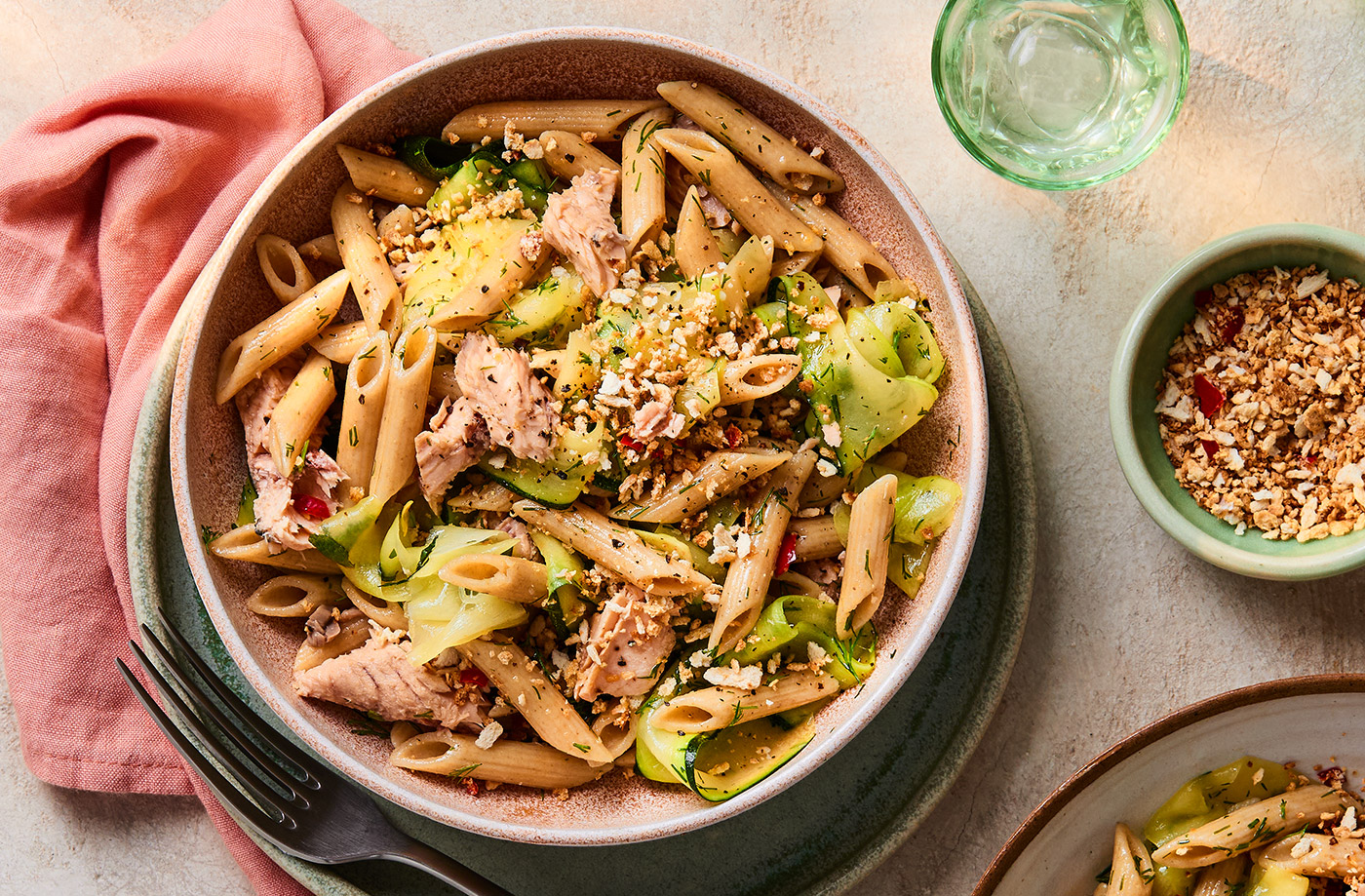 Salmon and courgette pasta salad recipe