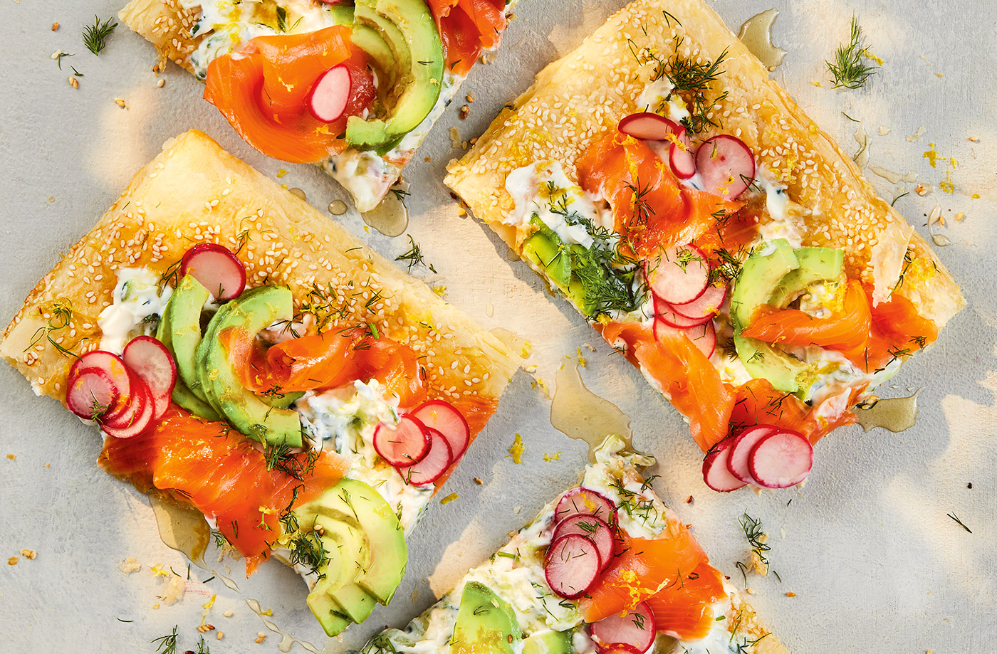 Salmon brunch tart recipe