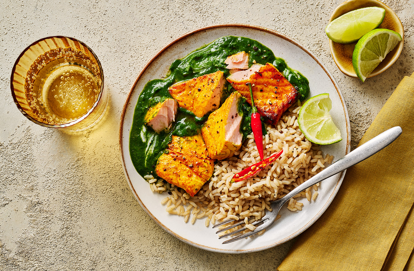 Salmon saag recipe