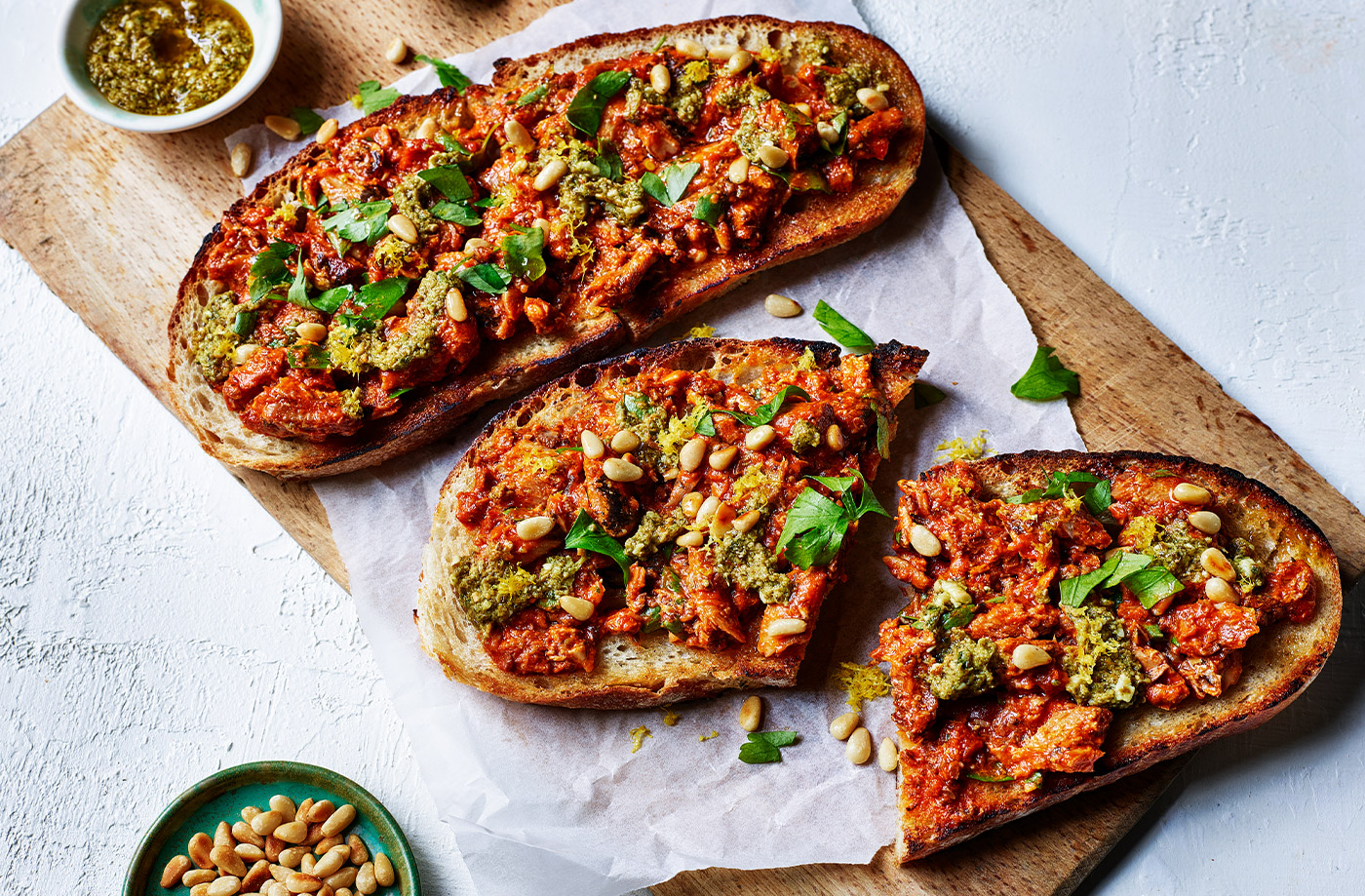 Sardine and pesto bruschetta recipe