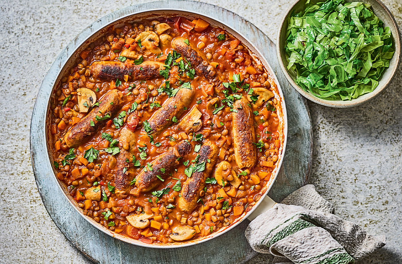 Sausage and lentil cassoulet recipe