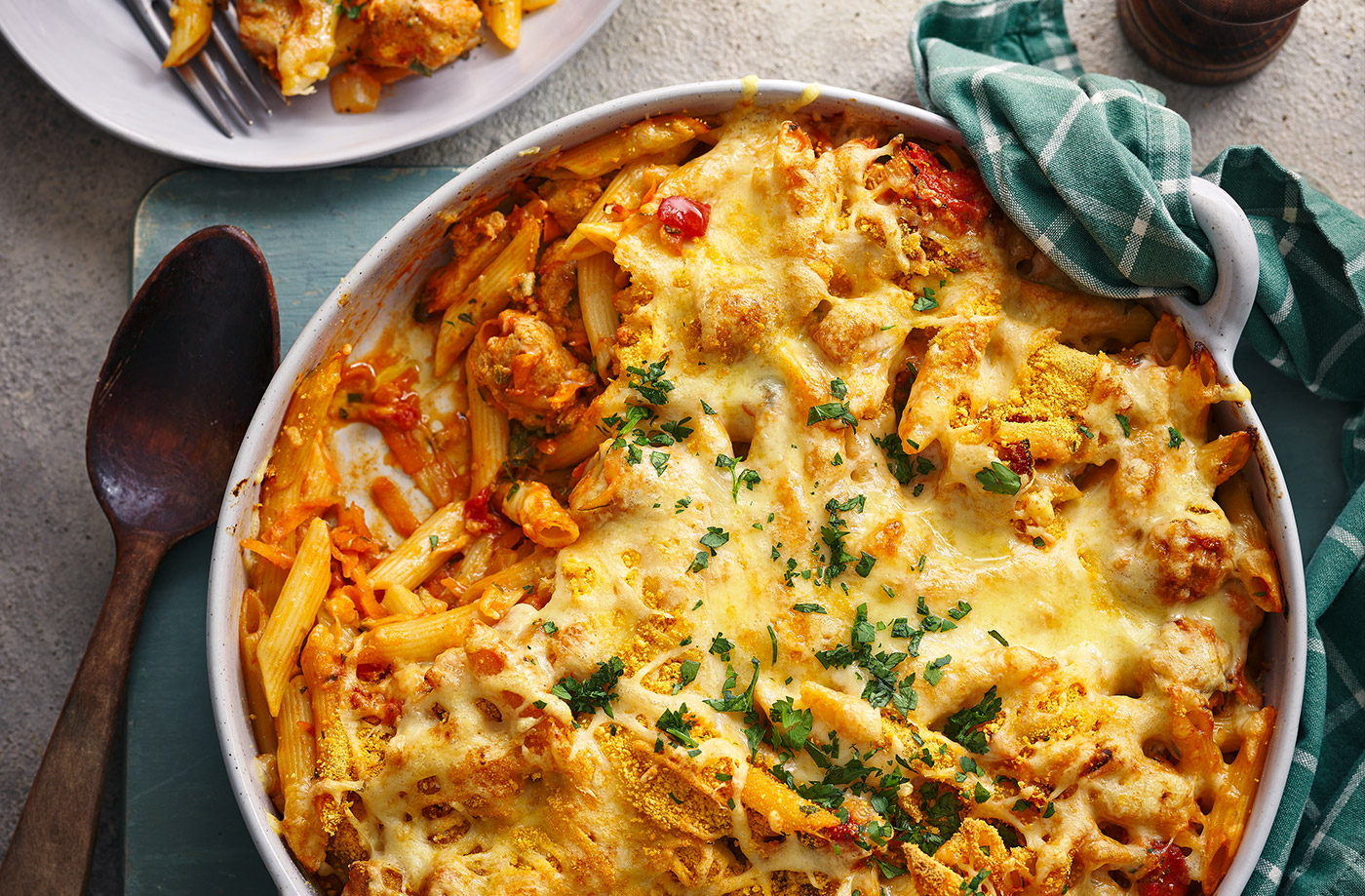 Sausage and courgette pasta bake recipe