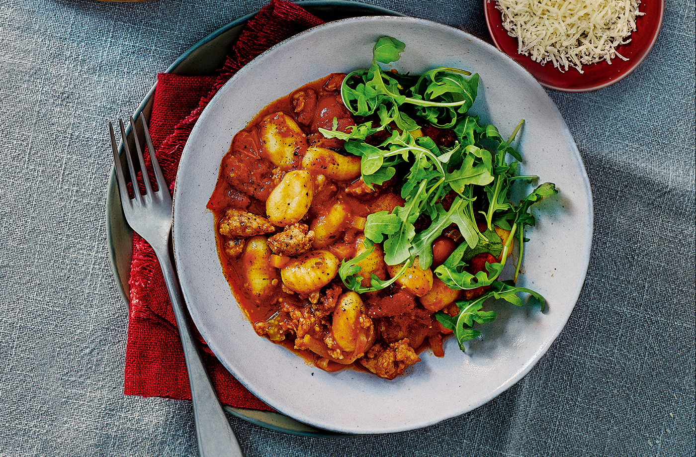Speedy sausage ragu with gnocchi recipe