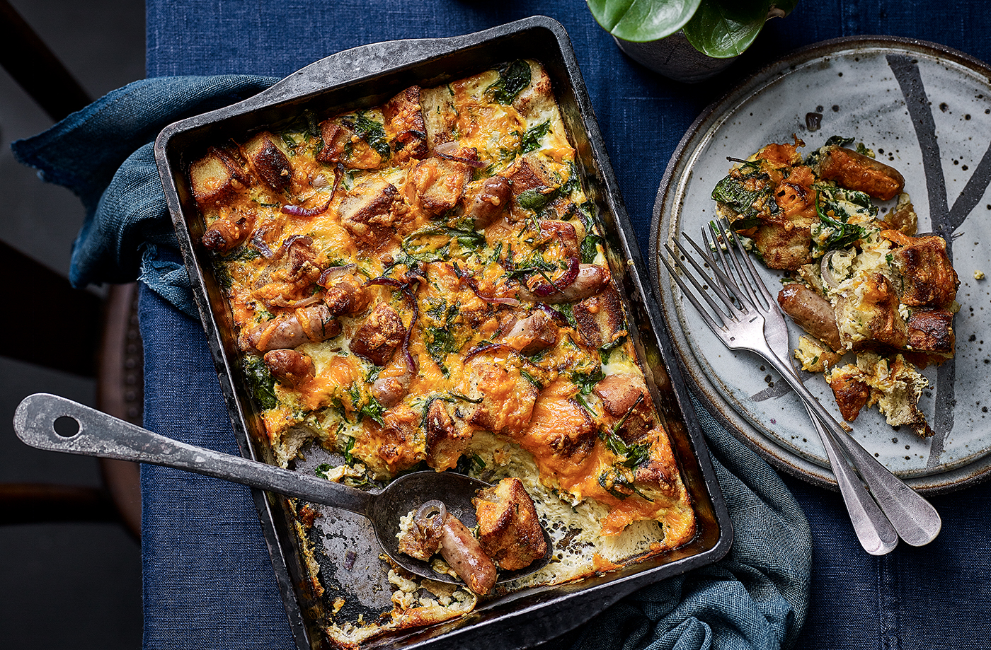 Sausage and spinach strata recipe