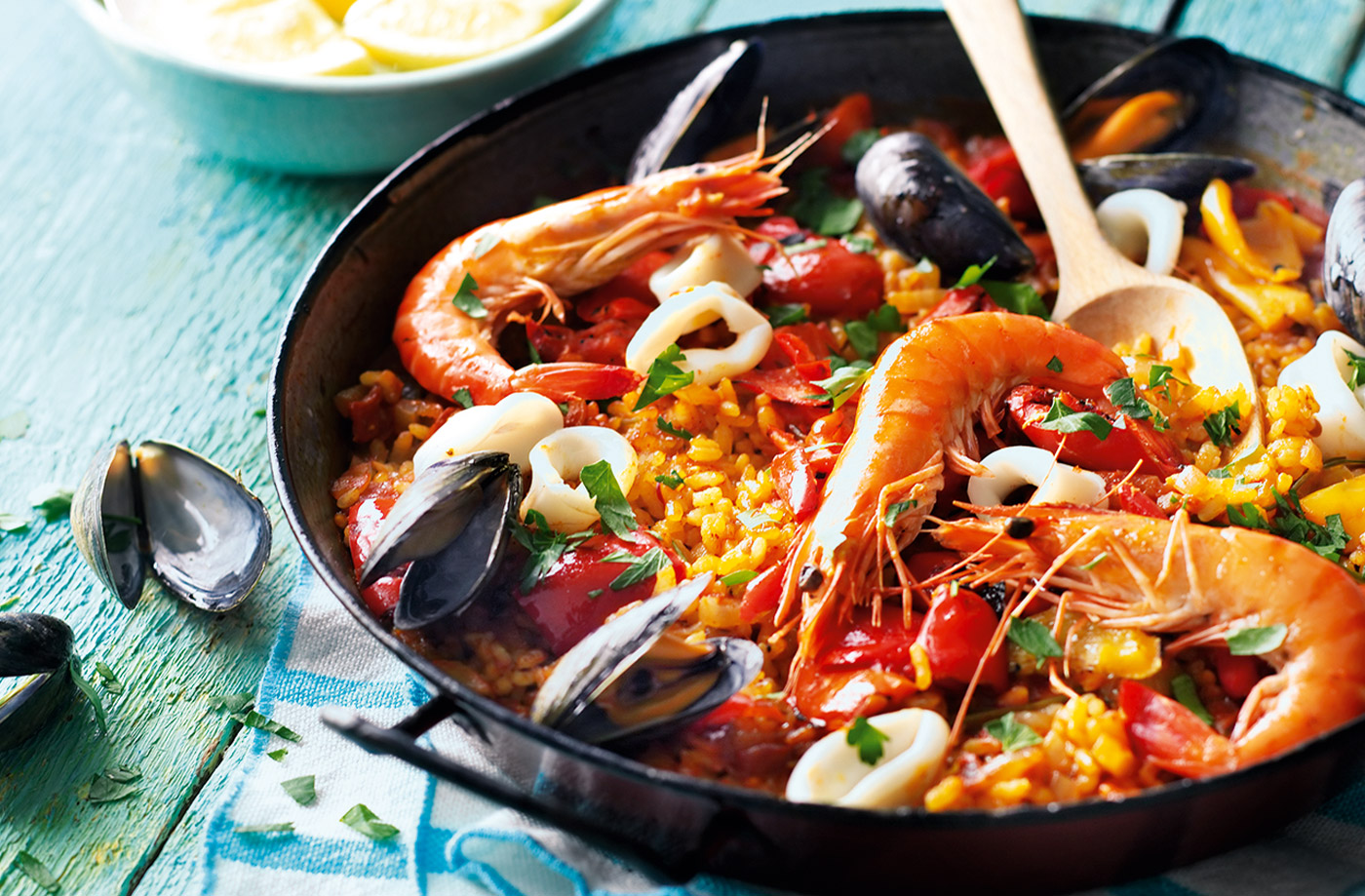 Seafood paella recipe
