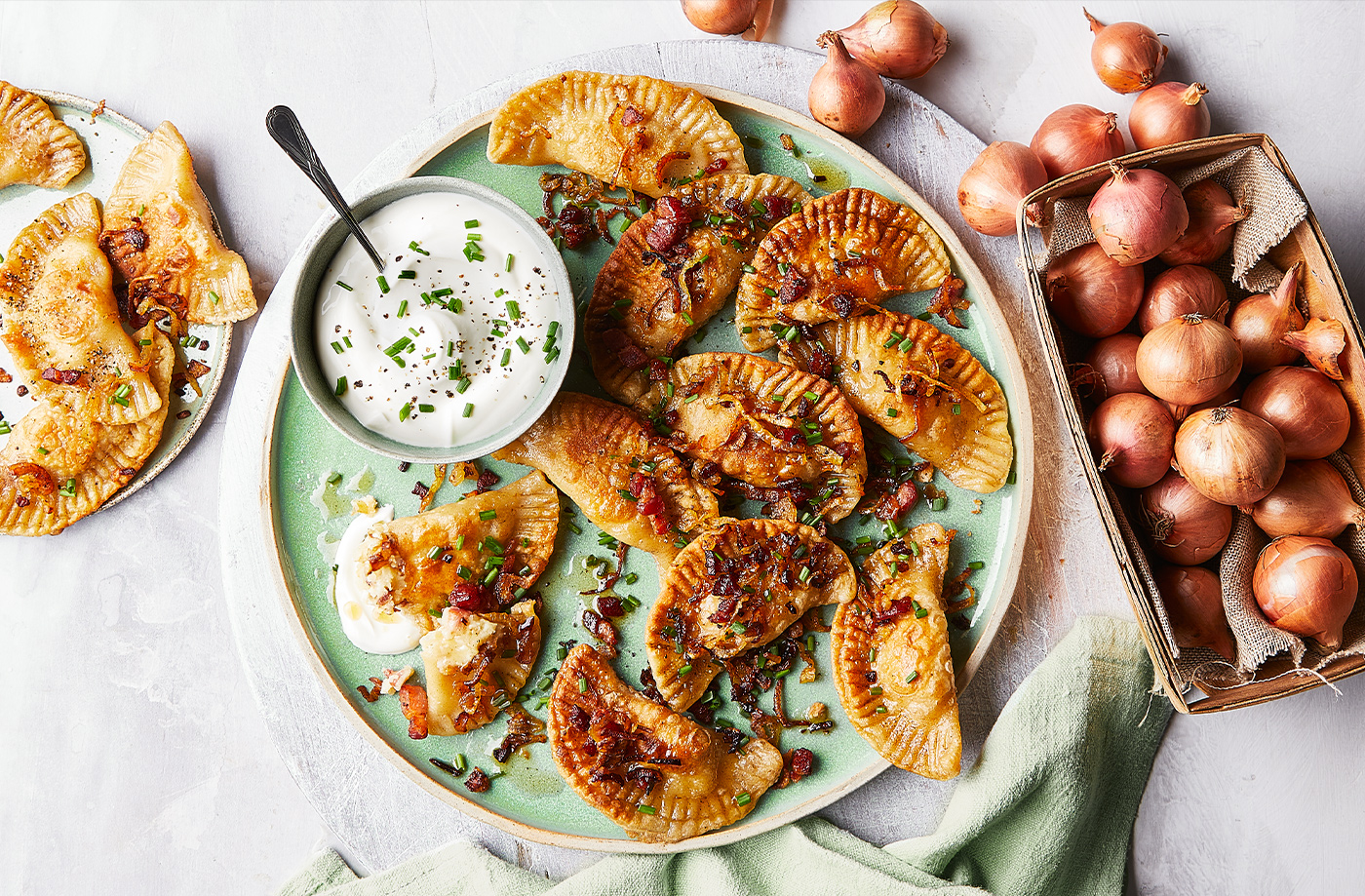 Shallot and bacon pierogies recipe