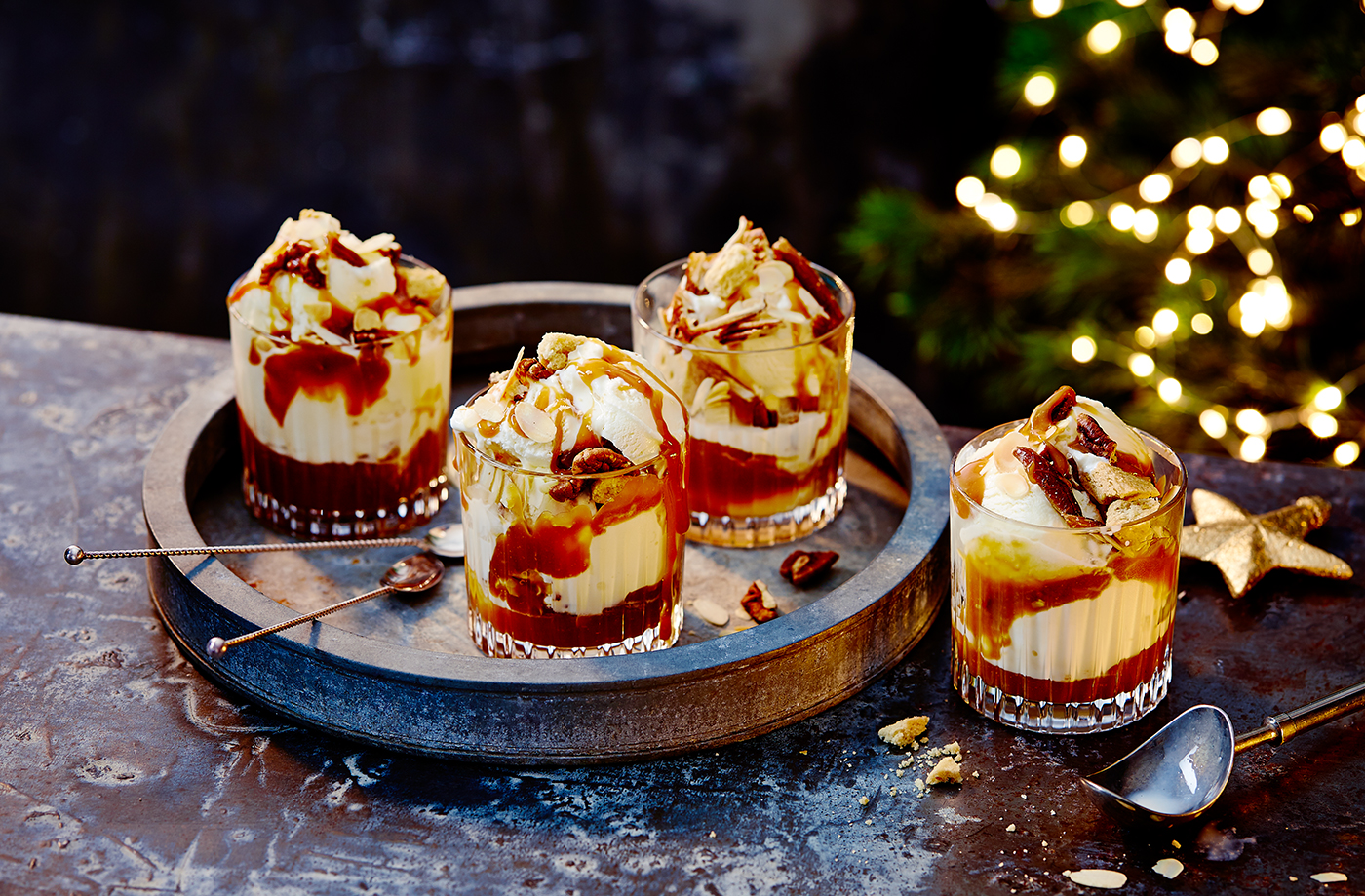 Sherry-caramel ice cream sundae  recipe