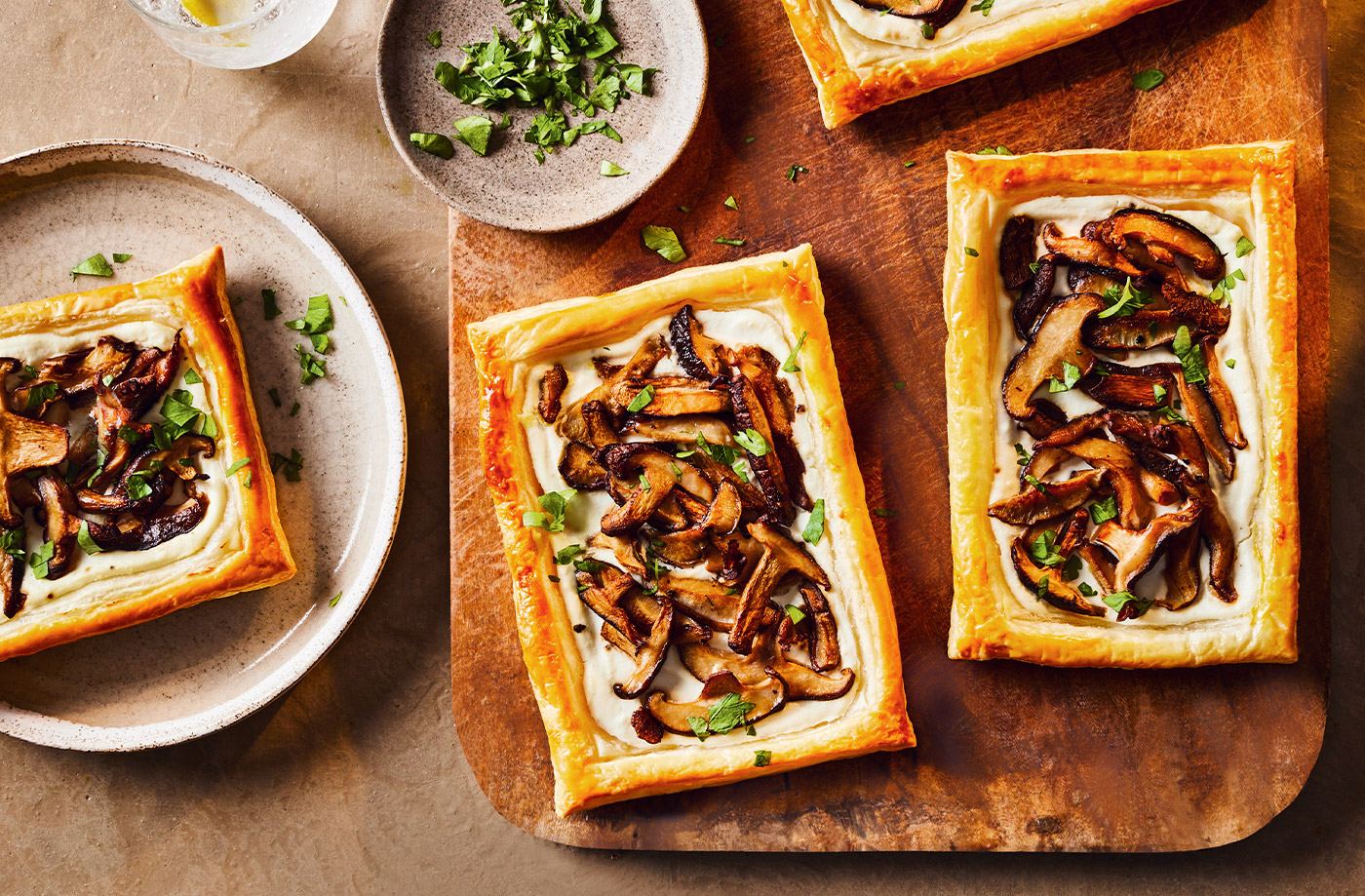 Shiitake mushroom and ricotta tarts recipe