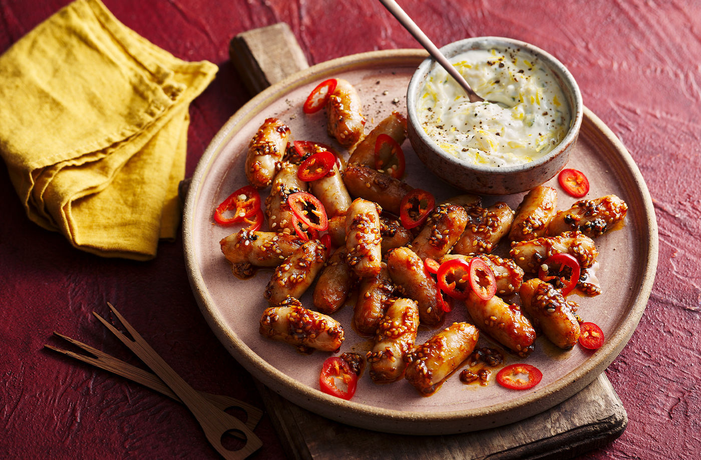 Sriracha-glazed cocktail sausages recipe
