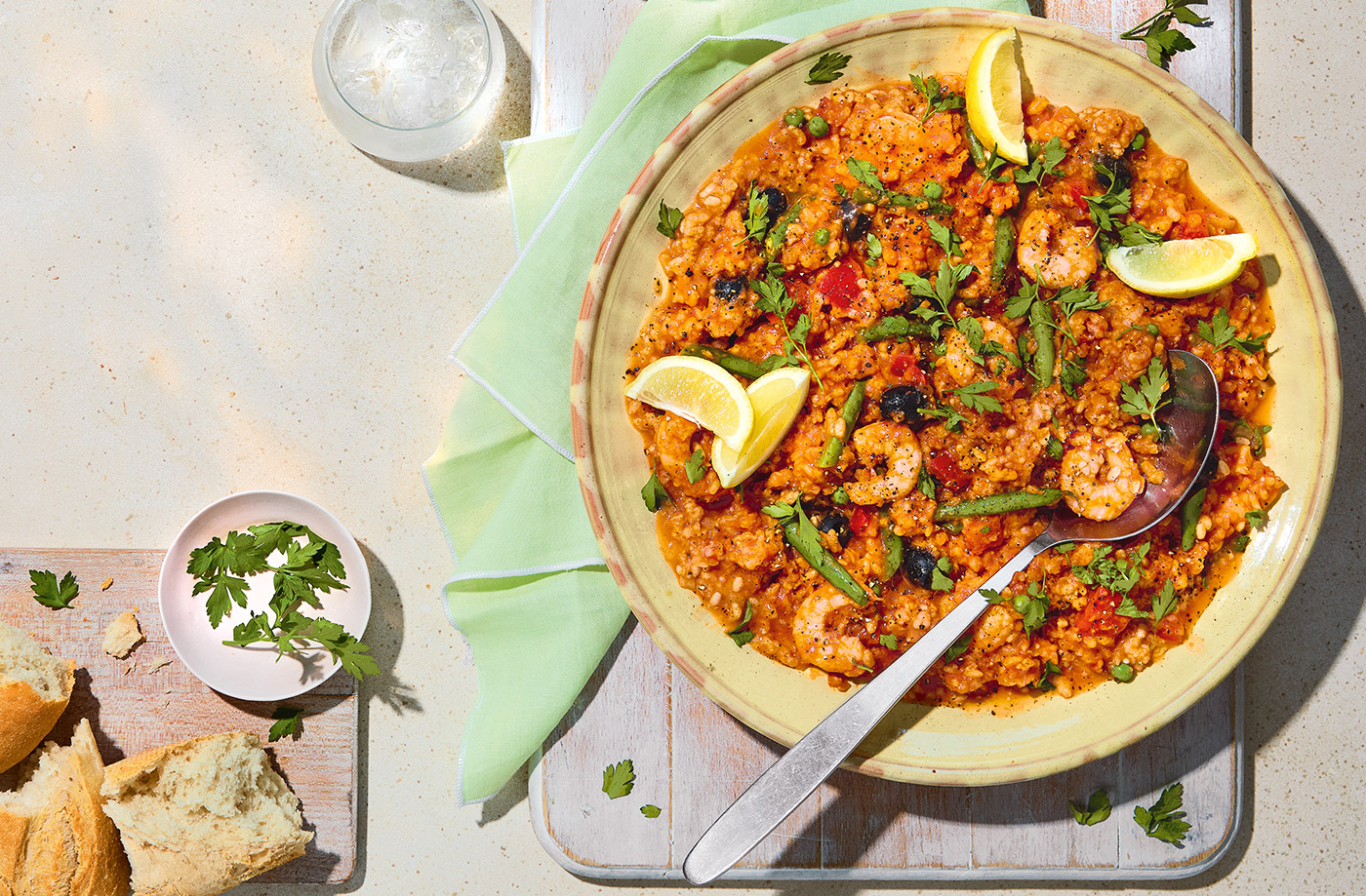 Slow-cooker prawn paella recipe
