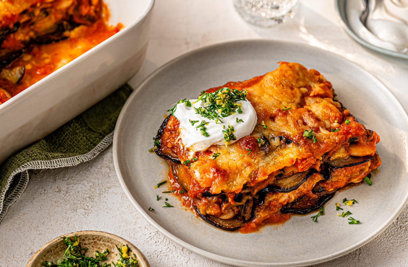 Demi Singh's aubergine and butter bean parmigiana recipe