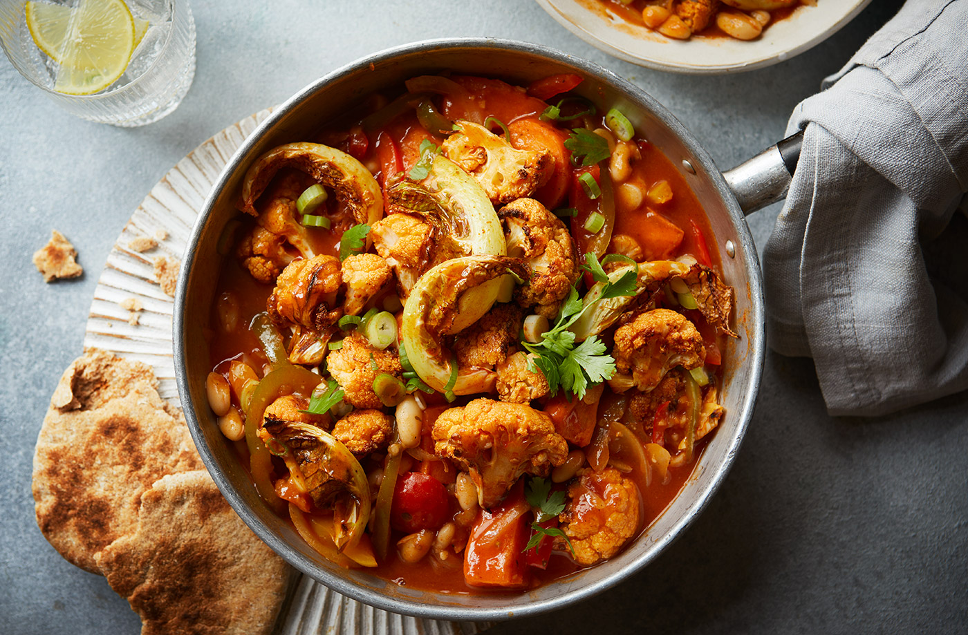 Smoky roasted veg and bean stew recipe