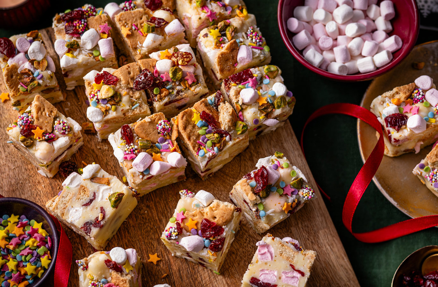 Snowy rocky road fudge recipe