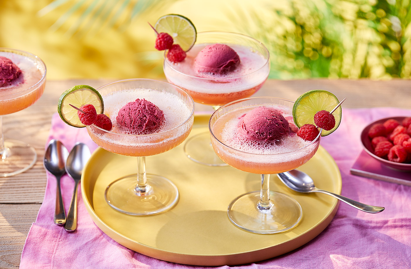 Orange and raspberry sorbet float recipe