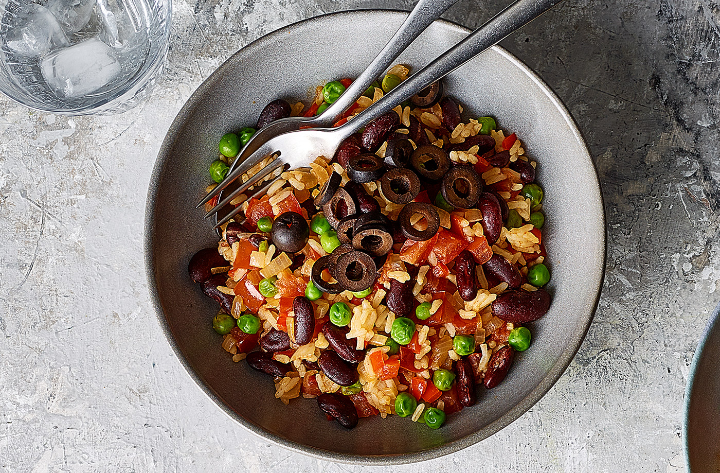 Spanish-style rice and beans recipe
