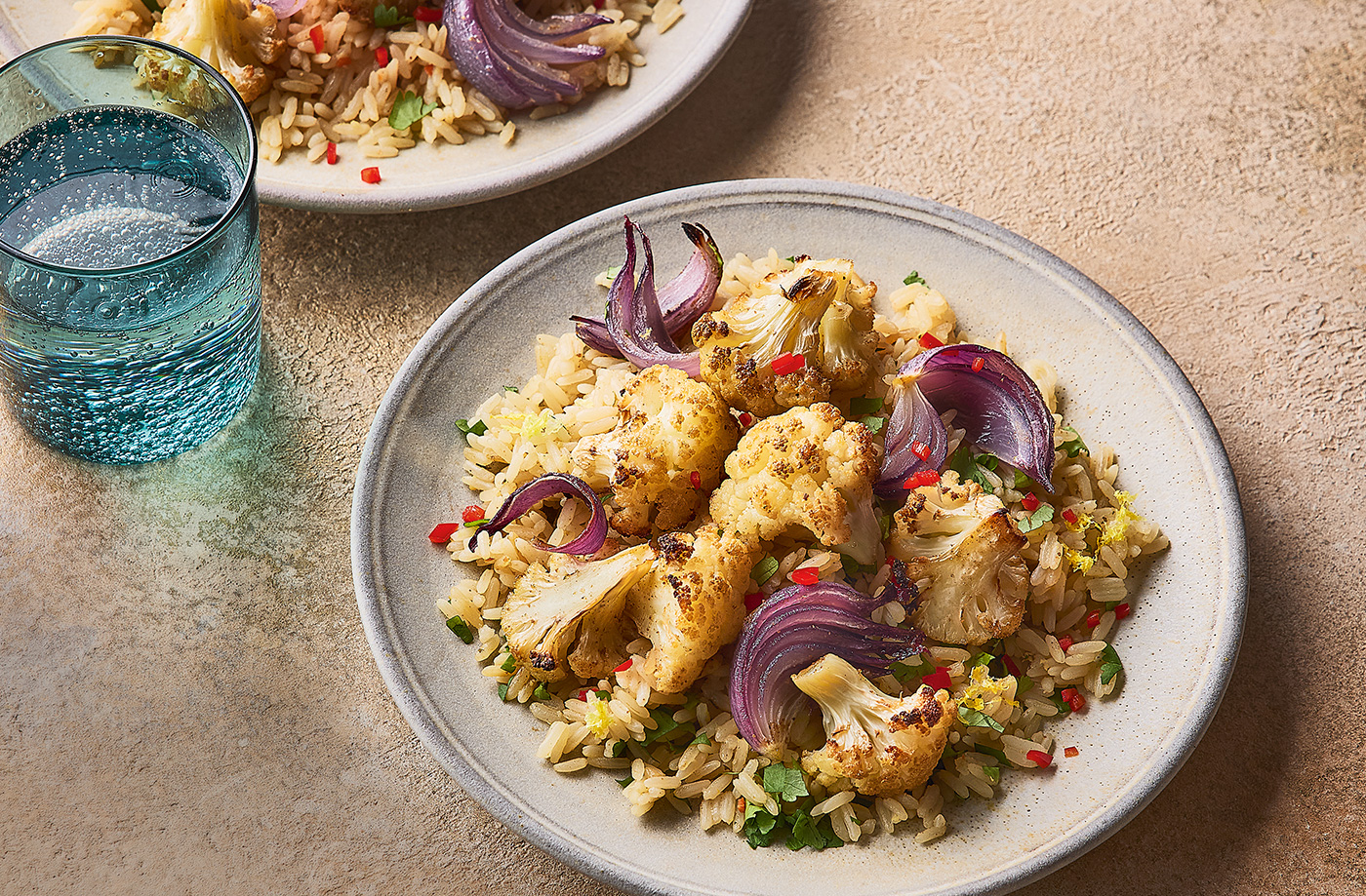 Spiced roasted cauliflower pilaf recipe