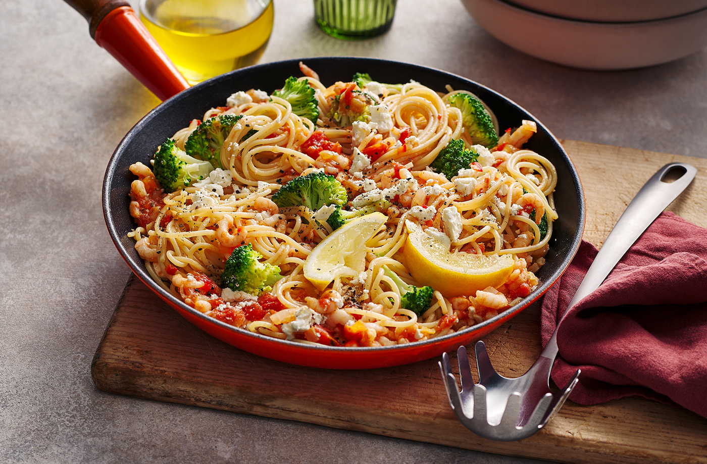 Spicy prawn pasta recipe