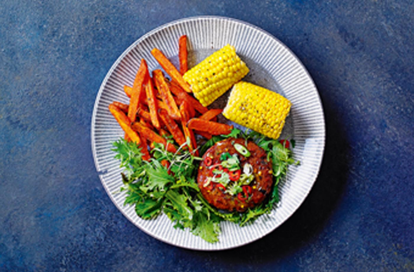 Spicy honey-mustard veggie burgers recipe