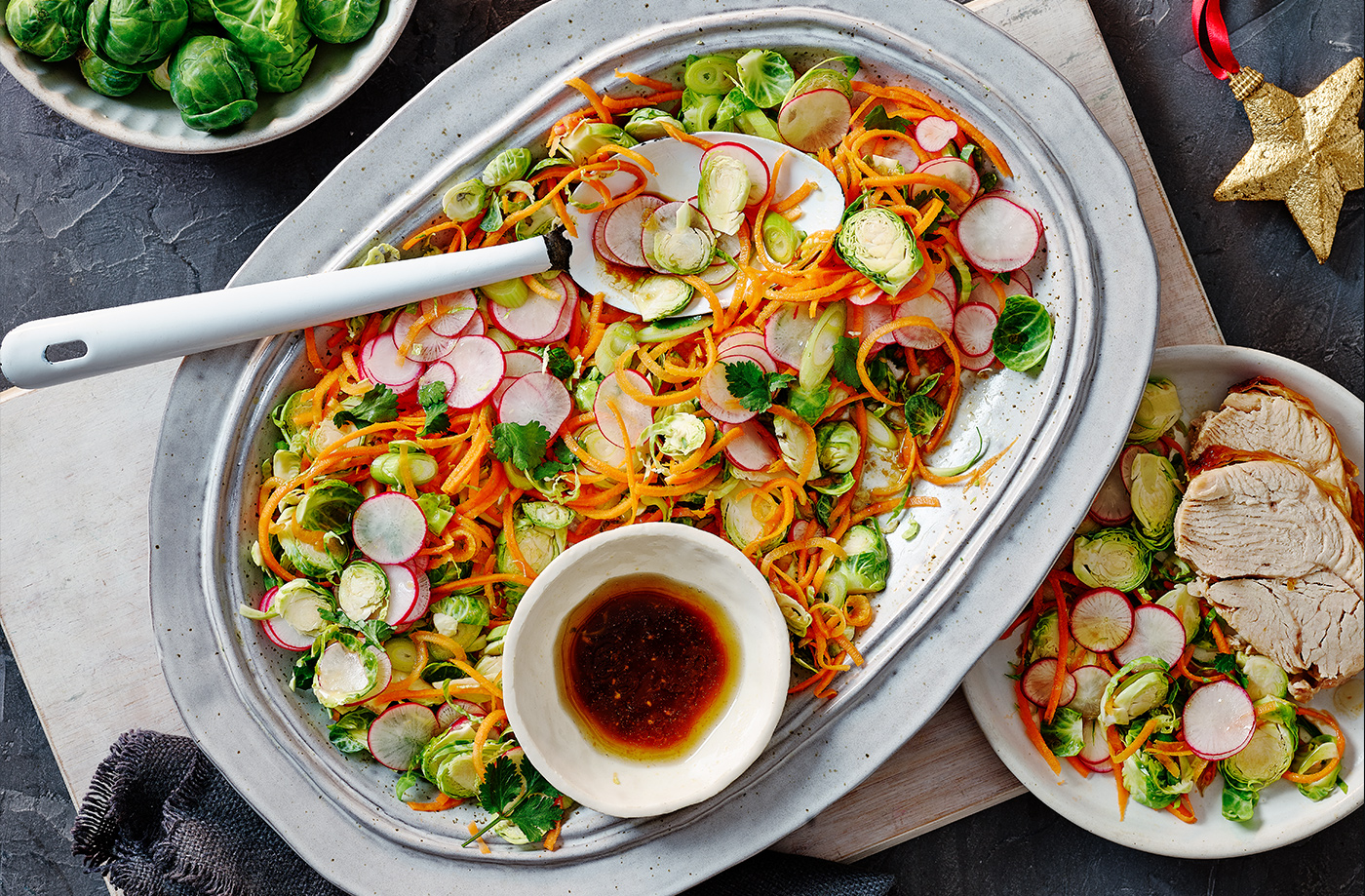 Asian-inspired sprout, radish and carrot slaw recipe