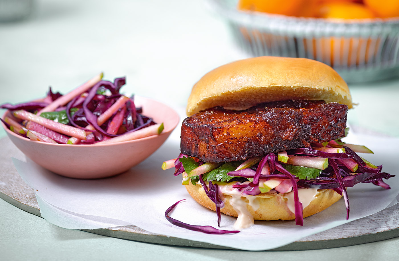 Sticky citrus pork belly buns recipe