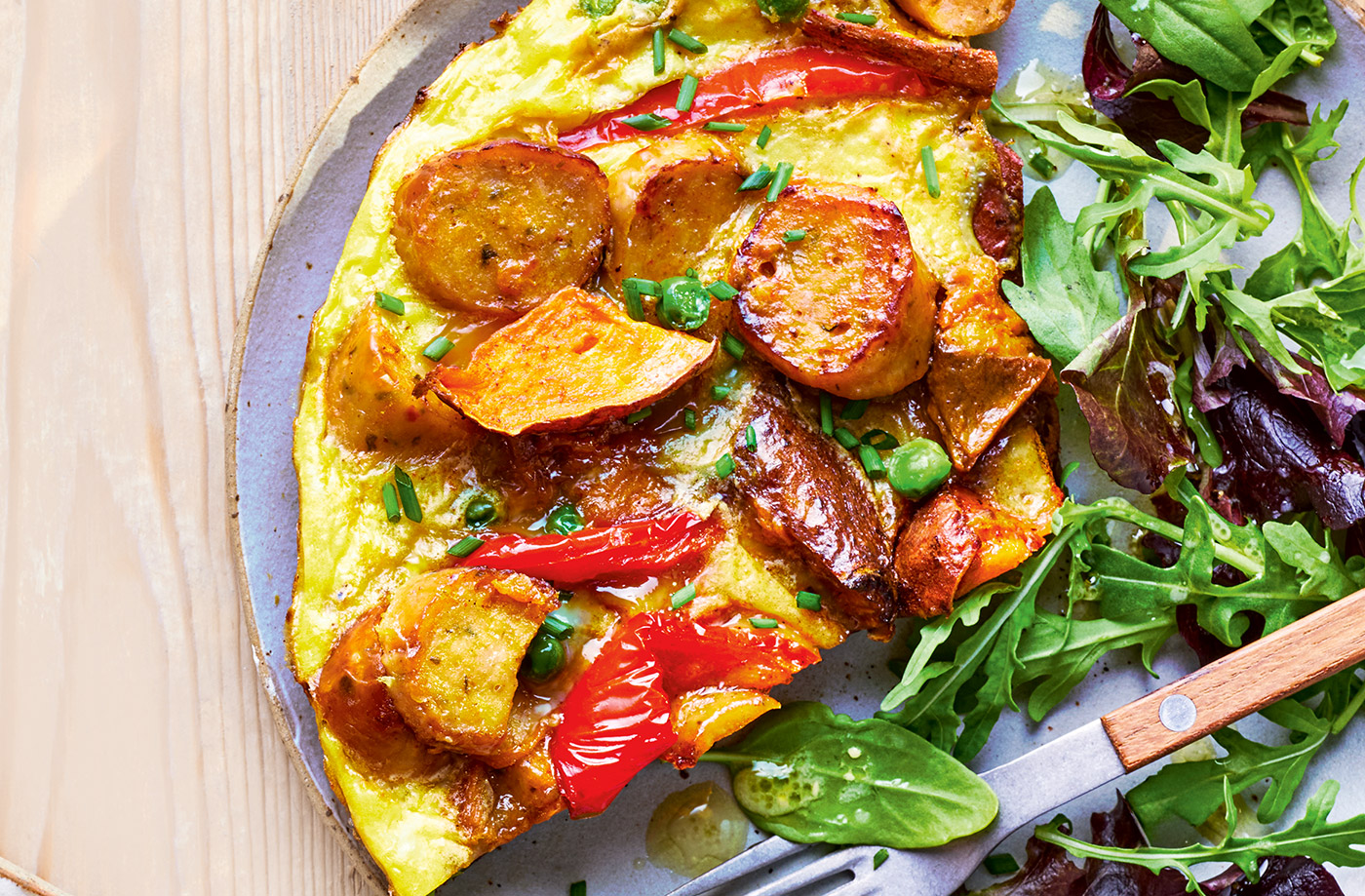 Sticky sausage frittata recipe