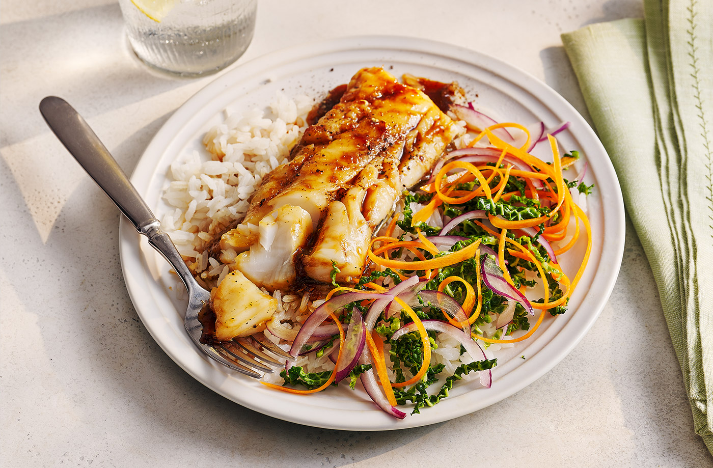 Sticky soy-glazed fish recipe