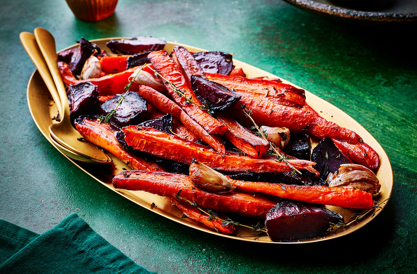 Sticky balsamic beetroot and carrots recipe