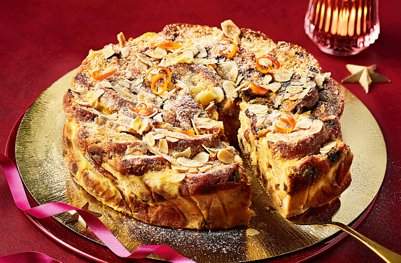 Stollen bread and butter pudding tart recipe