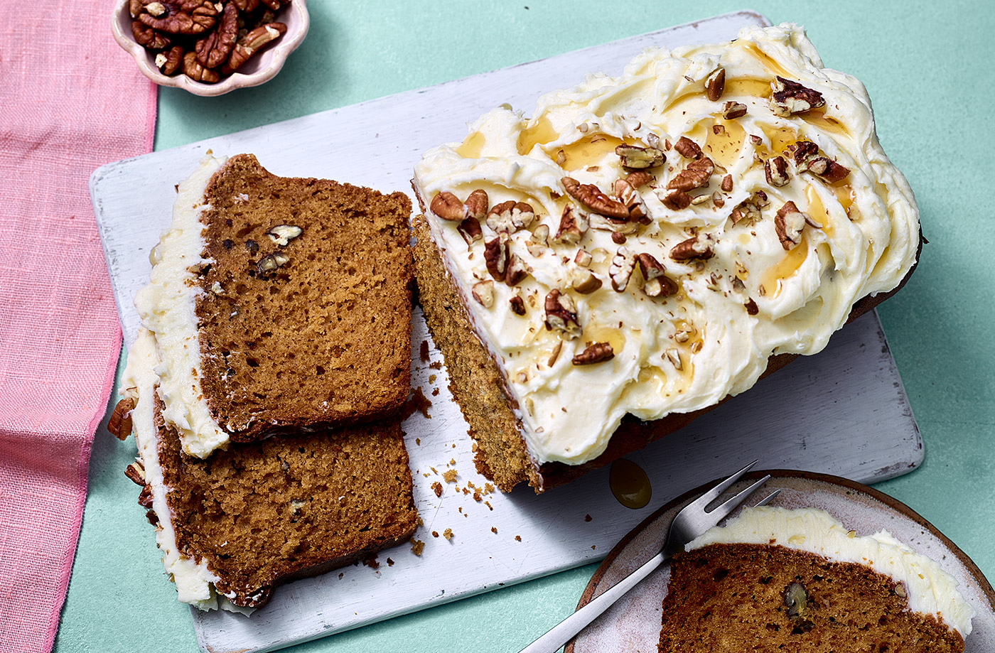 Sweet potato, maple and pecan loaf cake recipe