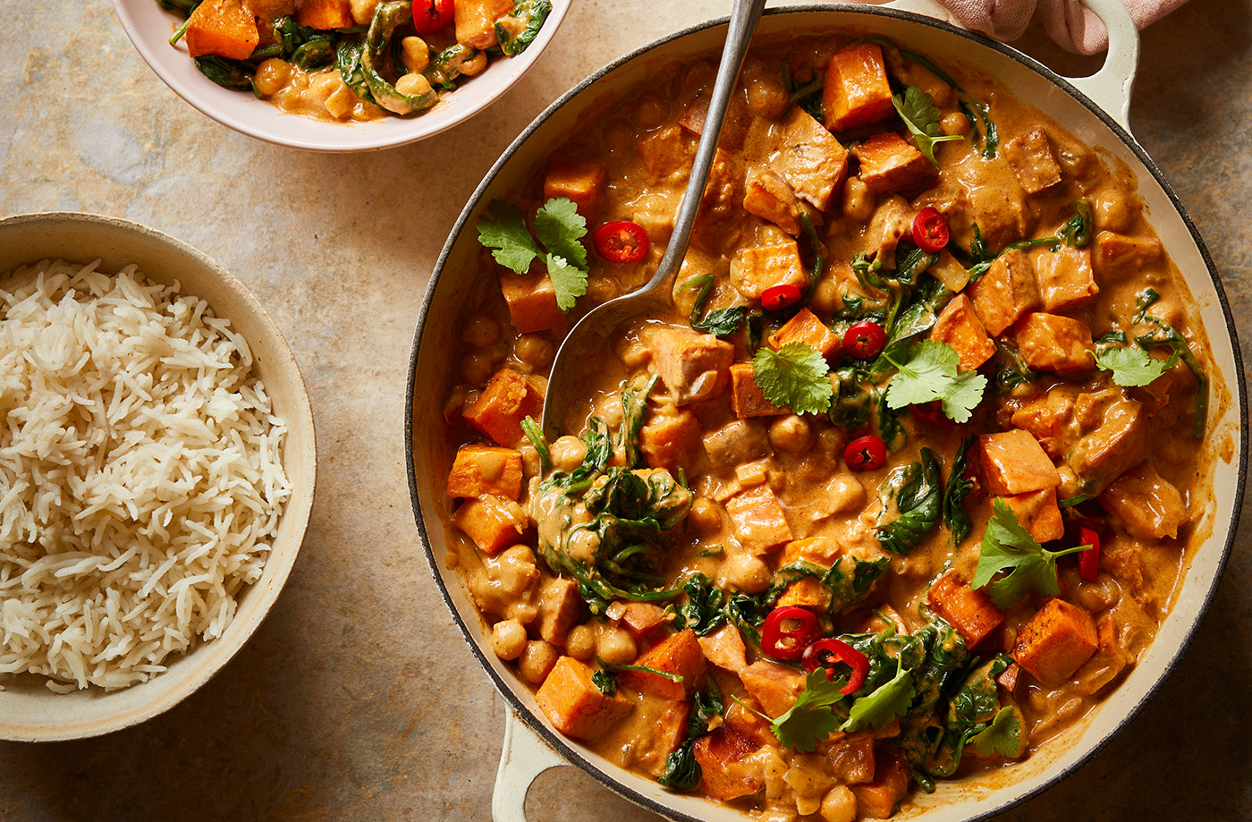 Sweet potato, peanut butter and chickpea curry recipe