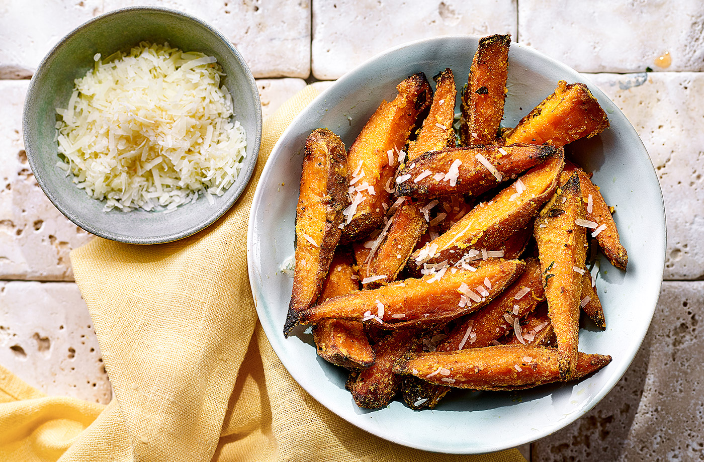 Crunchy sweet potato wedges recipe