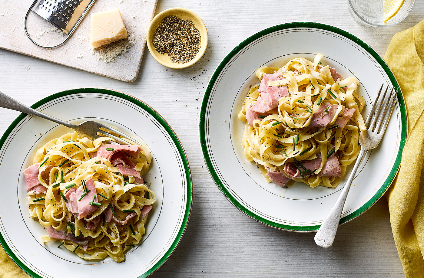 Tasty ham tagliatelle recipe