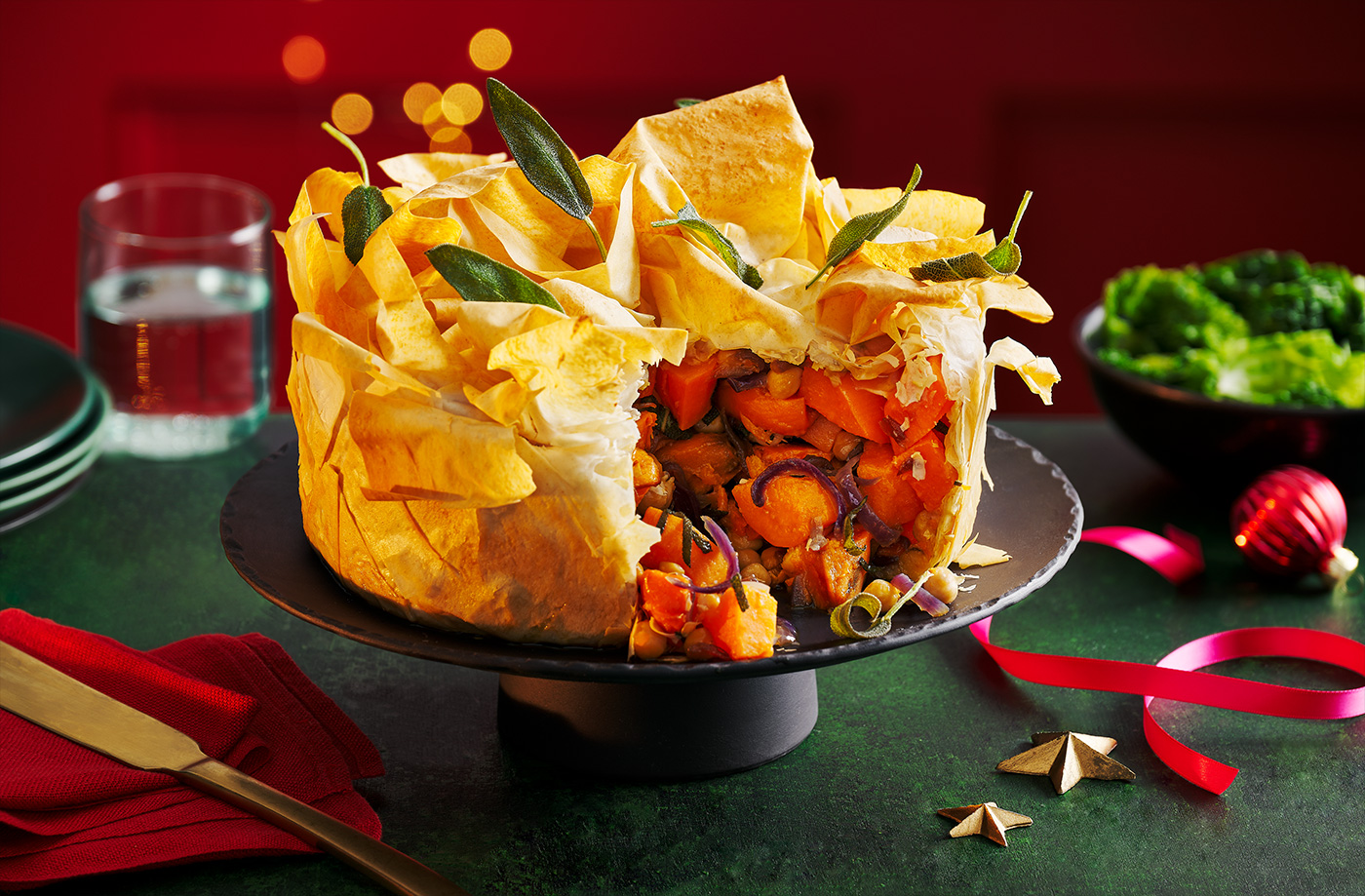 Sweet potato and sage filo pie recipe